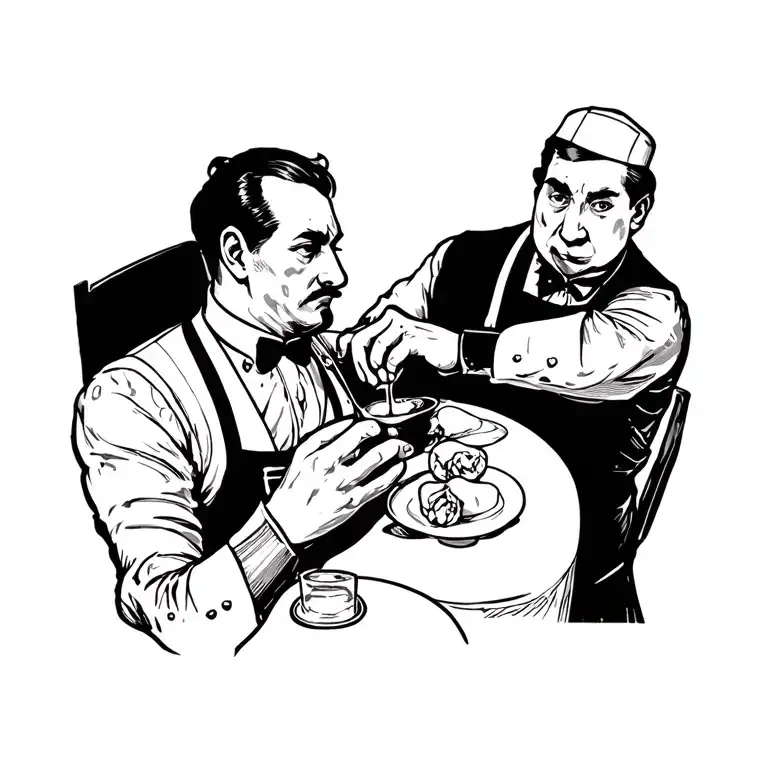 Waiter tattoo design idea