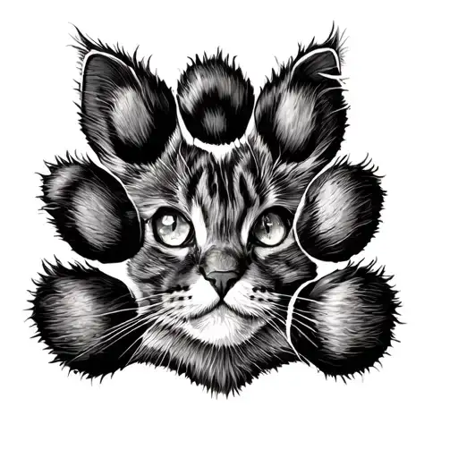paw print of pet cat tattoo design idea
