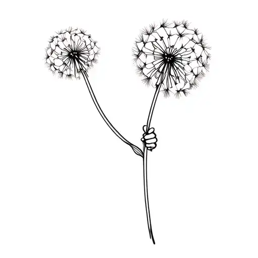 minion holdin dandelion flower tattoo design idea