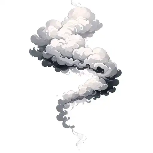 Coverup Clouds and Smoke tattoo design idea