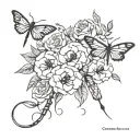 Scorpion roses dragonfly butterflies flying tattoo design idea
