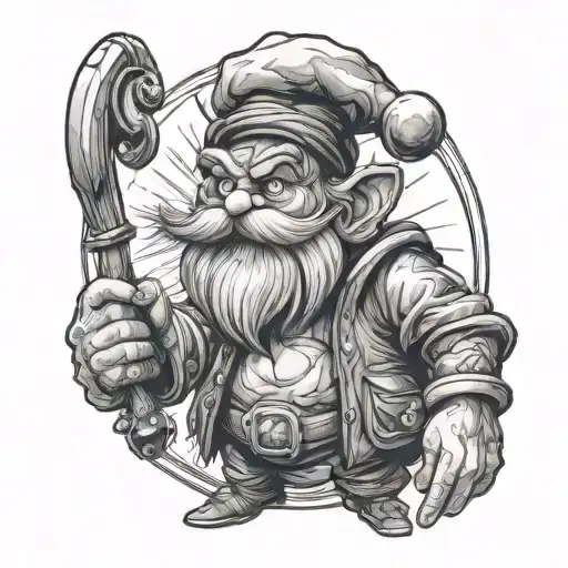 saturno papa Smurf dressed tattoo design idea