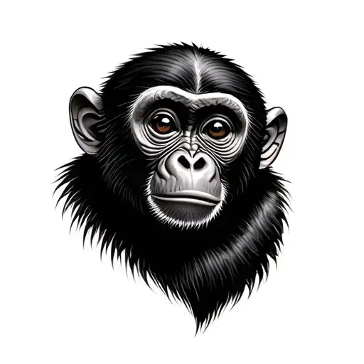Baby Monkey tattoo design idea