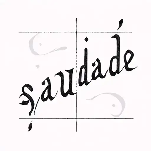 Portuguese tiles and saudade inscription tattoo design idea