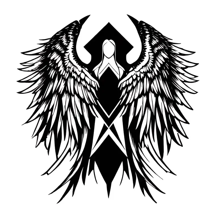 Angel wings tattoo design idea