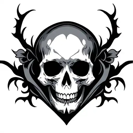 memento Mori tribal tattoo design idea