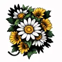 daisy flower chain wrapped tattoo design idea