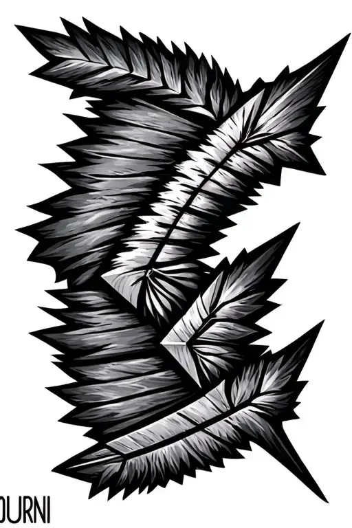 indian arrow tattoo with the name Journi tattoo design idea