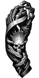 bionic arm design representin humbleness y braveness tattoo design idea