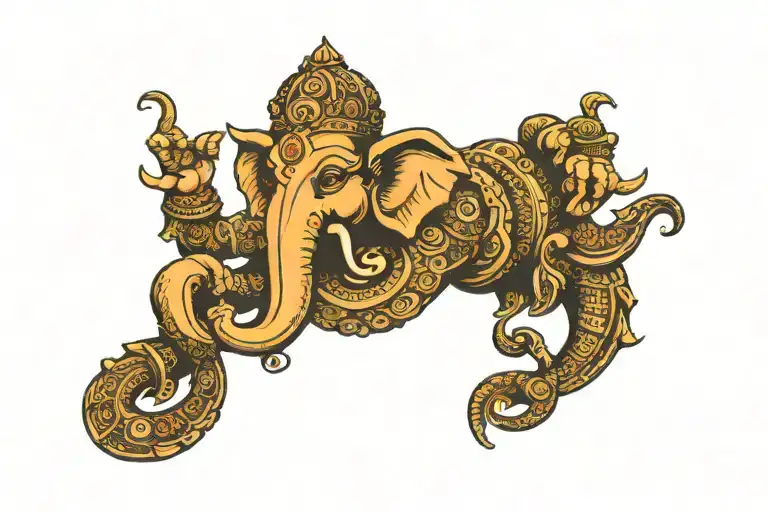 lord ganesha with scorpion in forearm  tattoo design idea