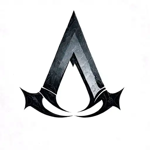 assassins creed logo with the latter M tattoo design idea
