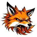 Angry fox face tattoo design idea