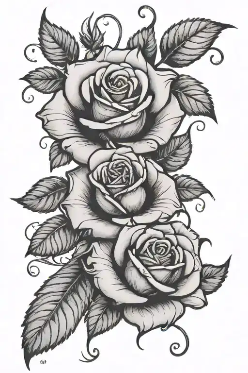 rose intertwined with a vine tattoo design idea