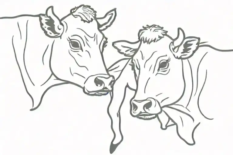2 cow-boys kisses XO with minimalistic tattoo design idea