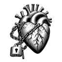 human heart with a lock and chain wrapped around it tattoo design idea