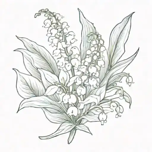 lily of the valley flower tattoo design idea