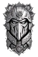 space marine warhammer 40k space marine doom slayer rose lettering tattoo design idea