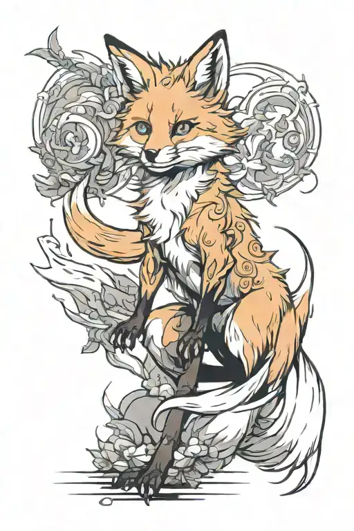 fox on its hind legs tattoo design idea