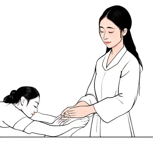 vietnamese woman giving a new zealand kiwi a massage tattoo design idea