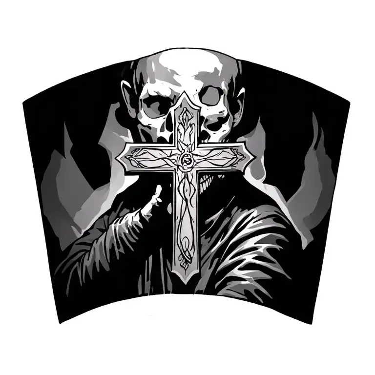 risk taker with a cross from georgia tattoo design idea