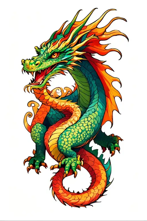 Dragon books elegant design tattoo design idea
