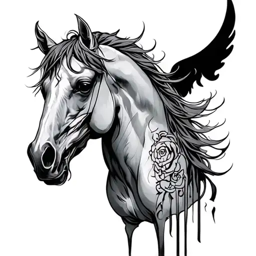 Pale Horse with death tattoo design idea