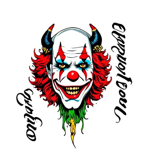 devil cholo clown tattoo design idea