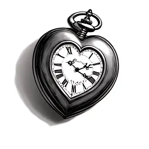 Heart Pocket Watch tattoo design idea