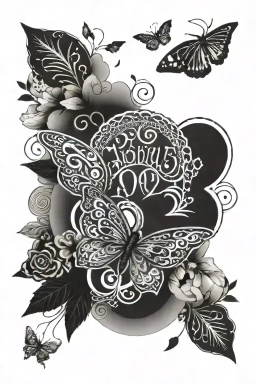 mother, car, mandala, love, nature, northern lights, bioluminescence, peace, butterfly and 1993 written sign tattoo design idea