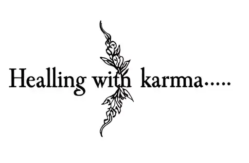 "Healing with the word karma" tattoo design idea