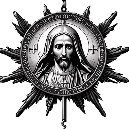 saint benedict medal tattoo tattoo design idea
