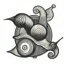 snail on vinyl record tattoo design idea