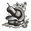 snail on vinyl record tattoo design idea