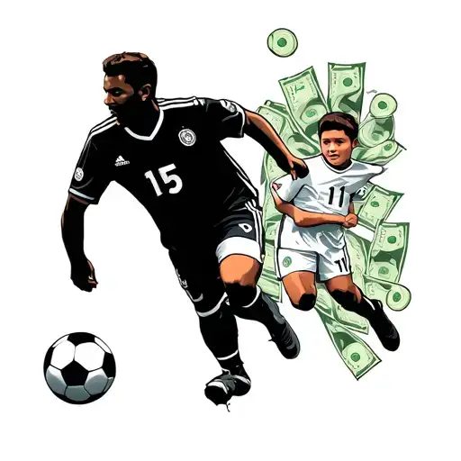 Soccer, money, God, family tattoo design idea