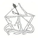 melting arrow tattoo design idea