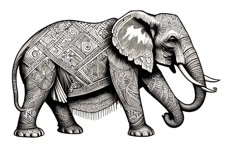 hannibal barca mixed with an elephant tattoo design idea