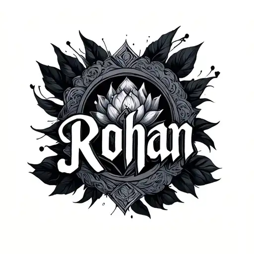rohan name with hidden within the design incorporating elements tattoo design idea