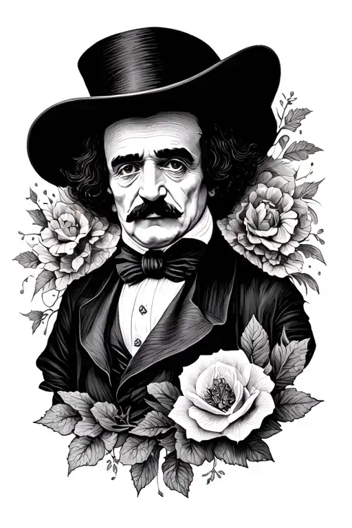 A tattoo that combines the themes of all of Edgar Allan Poe’s stories tattoo design idea