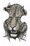 sabertooth tiger face tattoo design idea