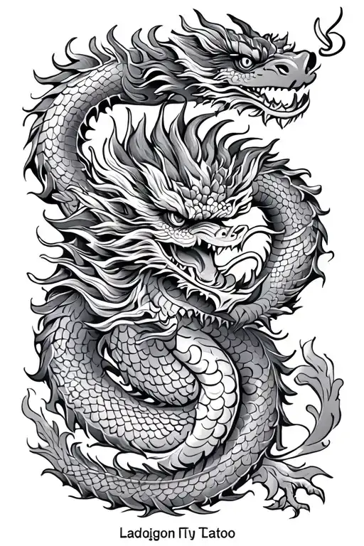 Dragon dragon Laos tattoo design idea