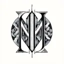 initials N J B M C Escher tattoo design idea