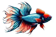 Plakat Betta fish tattoo design idea