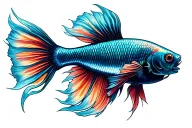Plakat Betta fish tattoo design idea