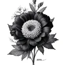 April And February Birth Flower tattoo design idea