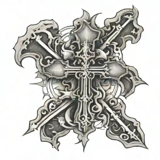 beautifully broken with cross tattoo tattoo design idea