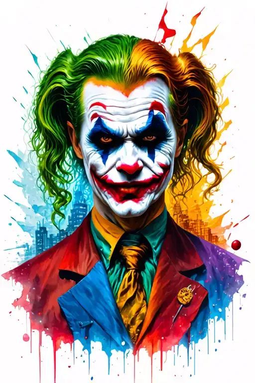 Joker harley quinn destroyed city tattoo design idea