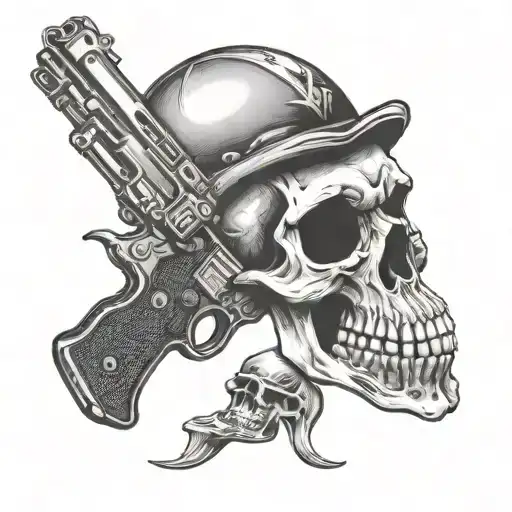 skull gun Shell off Santiago el Camino tattoo design idea