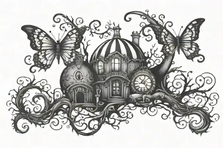 Tim burton style tattoo design idea