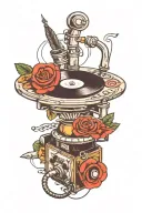 play records tattoo design idea