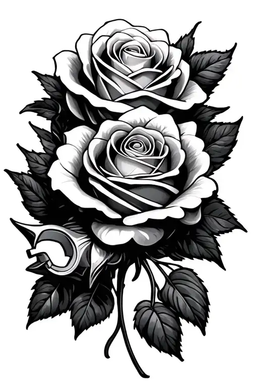 spanner rose candy tattoo design idea